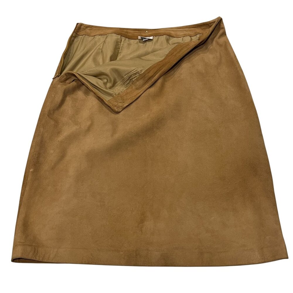 Peter Cohen Vtg Lightweight Suede Leather Pencil Skirt, Camel Brown, M